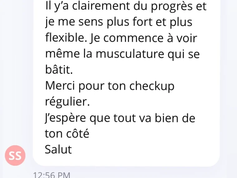 Message d'un client de 74 ans à New York : je me sens plus fort et plus flexible